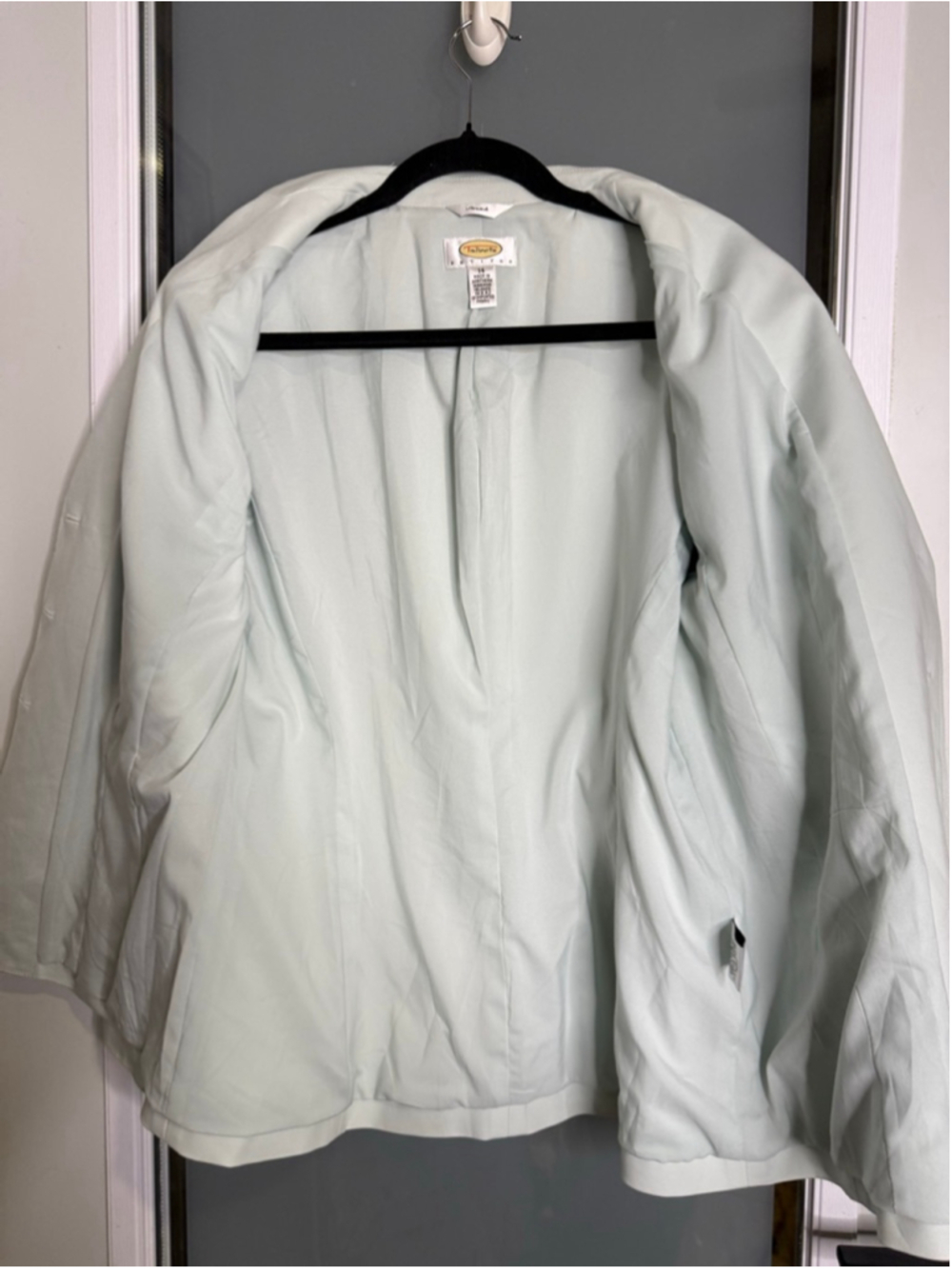 Talbots Petite Stretch Light Green Blazer 14P - Picture 5 of 9